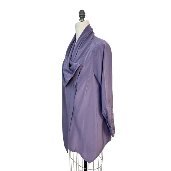 Soft Surroundings Draped Lavender Silk Blouse Size Small - Picture 2 of 4
